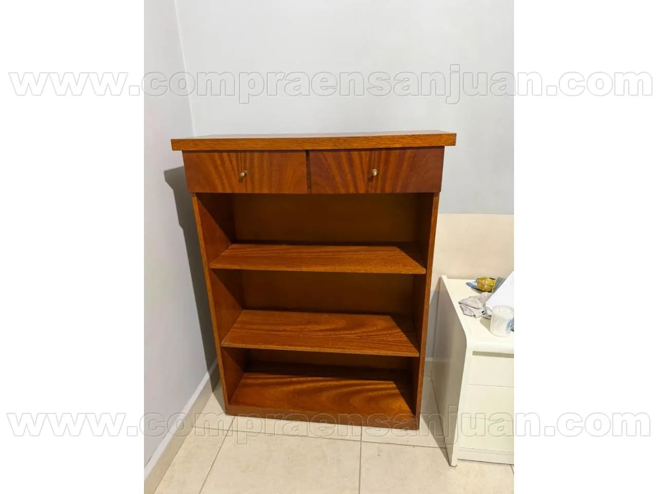 Biblioteca / Estantería De Madera Con Cajones