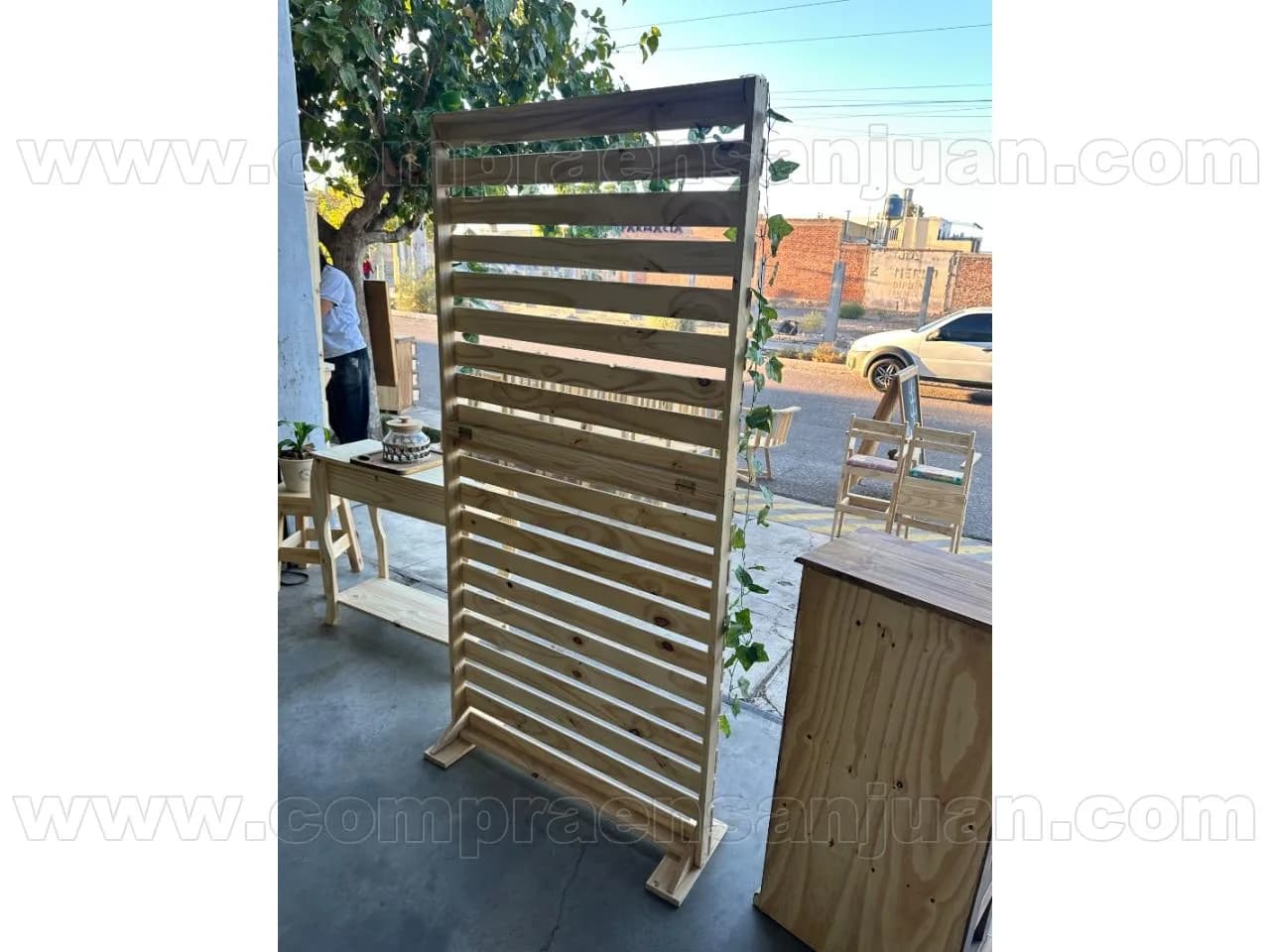 Panel Plegable Para Eventos De Pino Macizo Al Natural