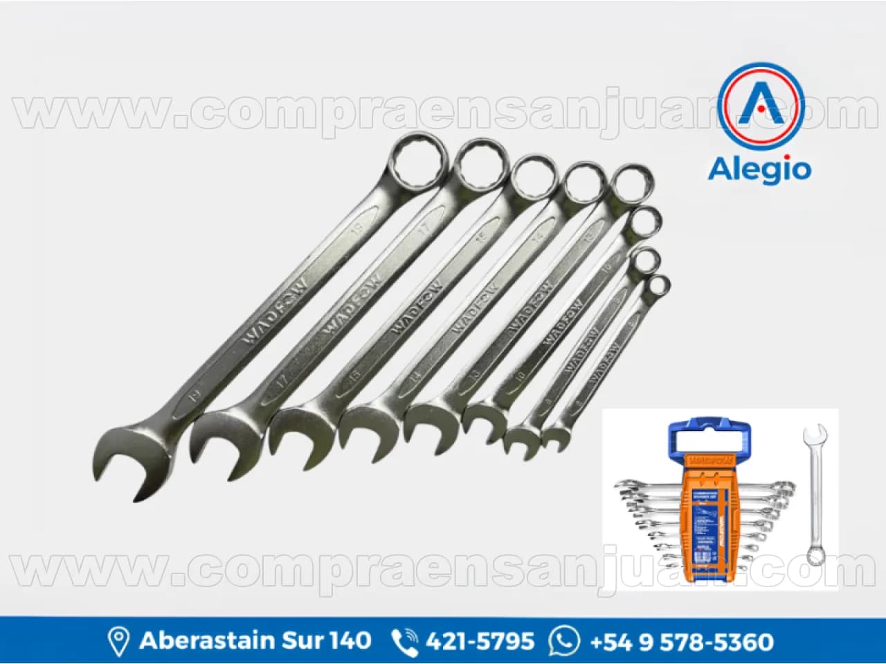Kit De Herramientas Wadfow Llaves Combinadas 6-19mm 8 Piezas Wsp1208 - Nuevo (#84521)