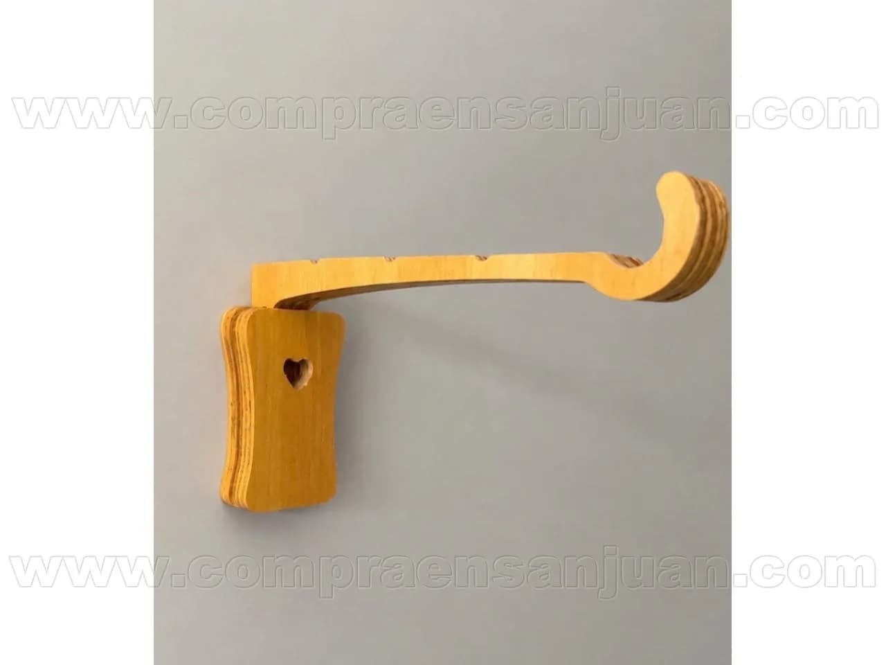 Perchero Corazón Labrado De Madera Desmontable