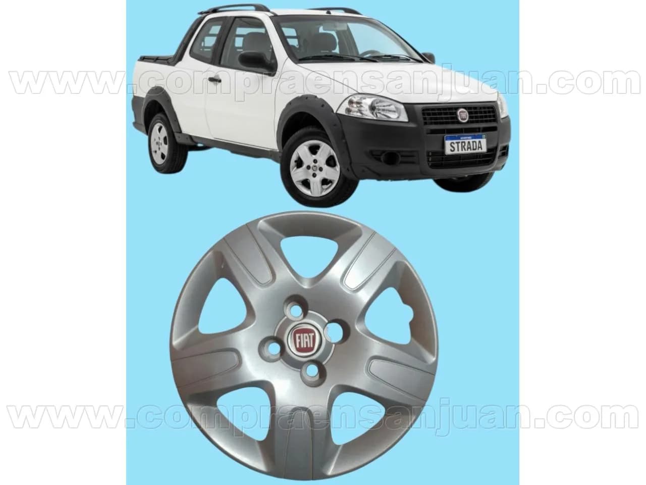 Taza Tapa De Rueda R-14" Fiat Strada Working / Fiorino Novo. Usada Original