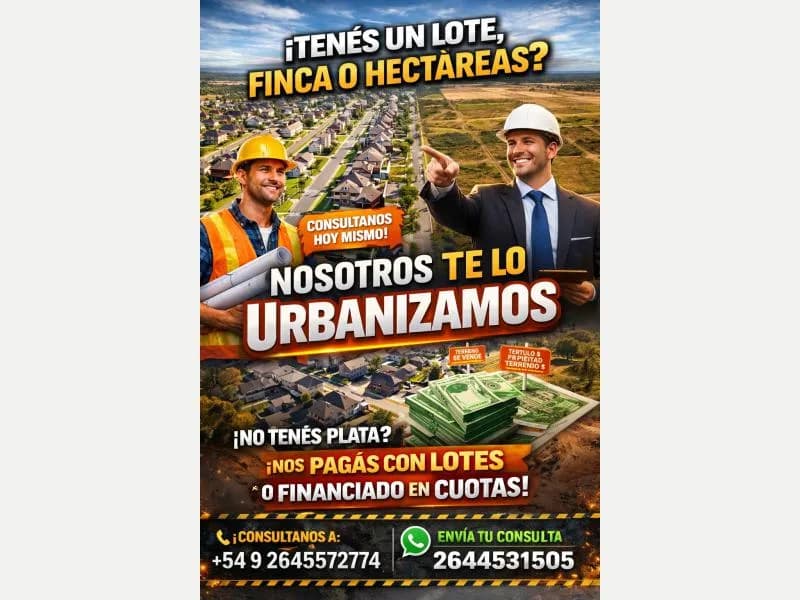 Albañileria Urbanizamos loteos - BD Emprendimienos Oficios Servicios en San Juan