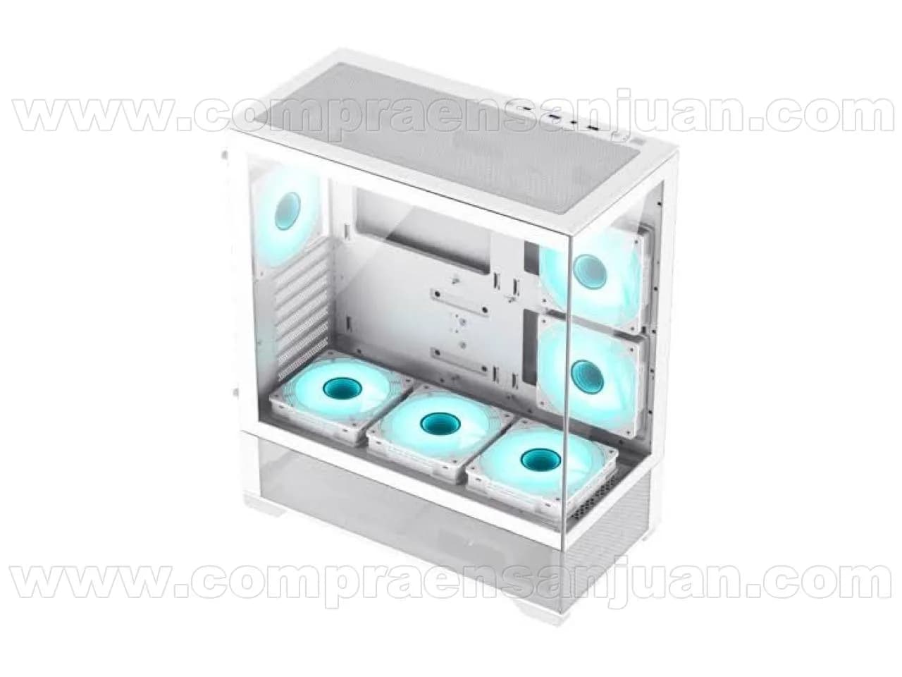 🖥️ Gabinete Gamer Gamemax Vista Aw Blanco - ¡6 Fans Argb + E-atx
