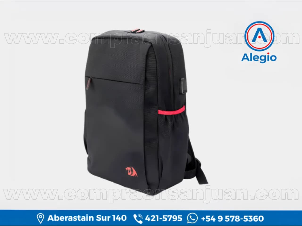 Mochila Portanotebook Redragon Gb-82 Heracles - 350x450x60 Mm - Nuevo (#84495)