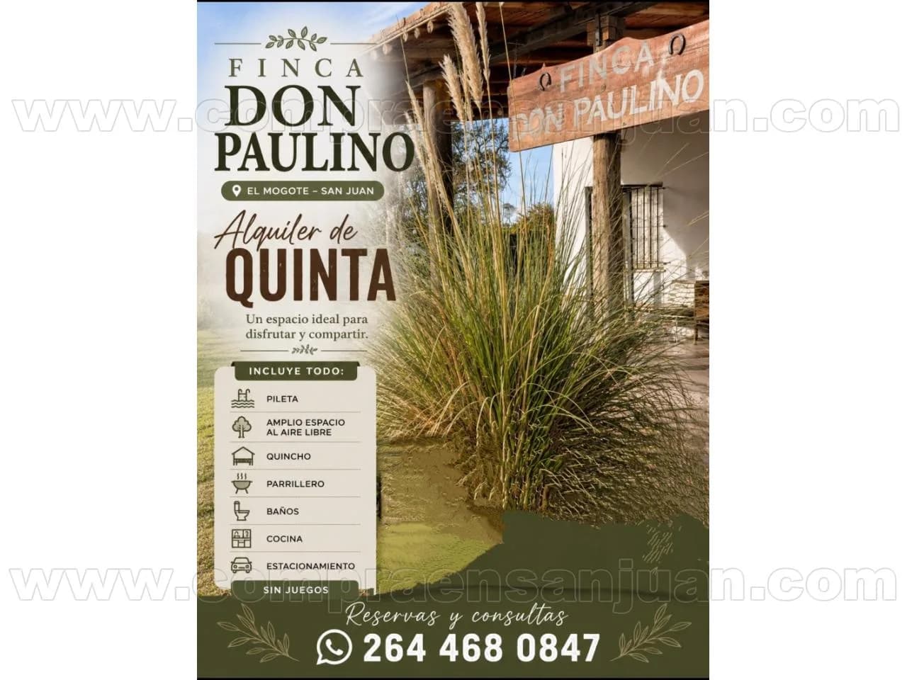 Quinta Para Alquiler De Eventos Y Hospedaje. Santa Lucia