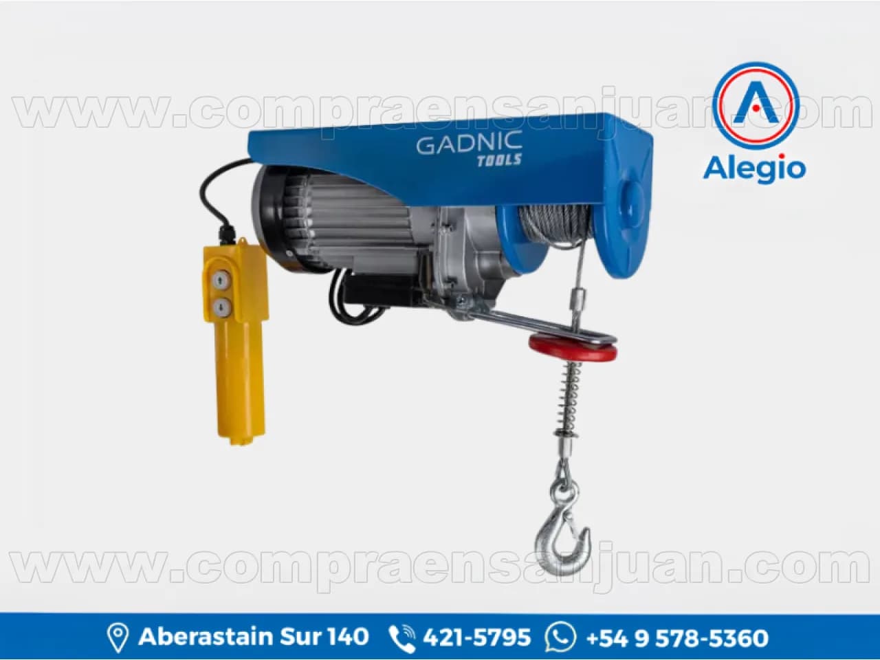 Aparejo Electrico Gadnic Ap500 1020w 500kg Gancho Doble 12 Metros - Nuevo (#84587)