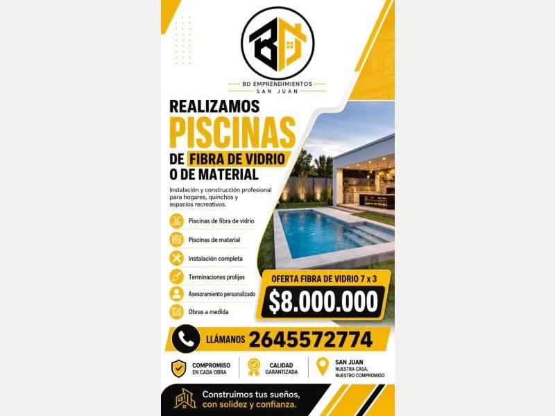 Albañileria Instalamos Piletas (piscinas) Oficios Servicios en San Juan