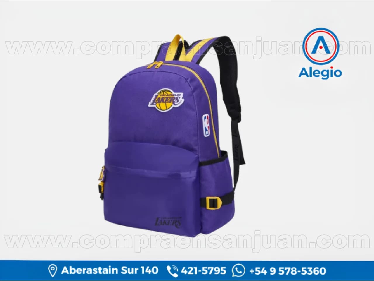 Mochila Urbana Nba Lakers 22278 17" Violeta - 45 × 34 × 15 Cm - Tiras Regulables Acolchadas - Nuevo (#84808)