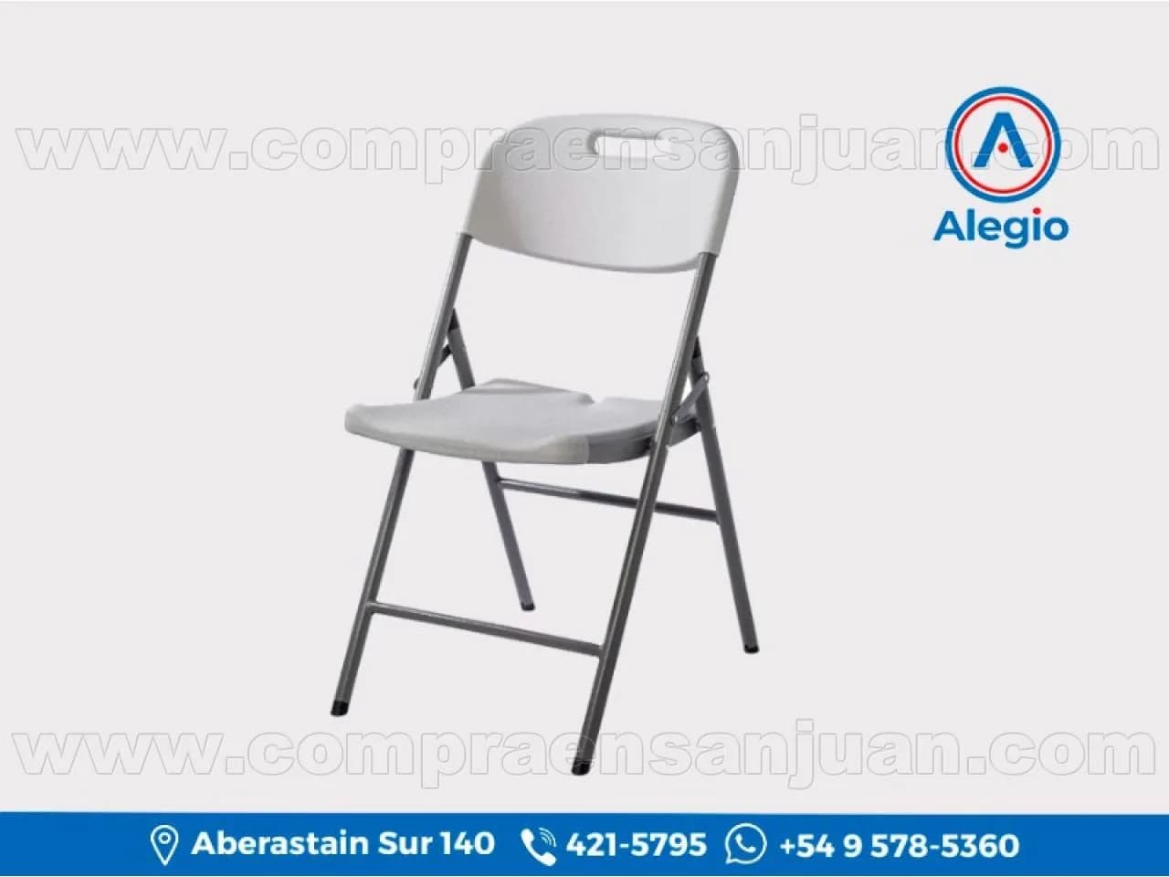 Silla Plastica Plegable Estructura Metalica Blanco Cl-fc001w - Prof 57 X Ancho 46 X Alto 83 Cms. - Nuevo (#84470)