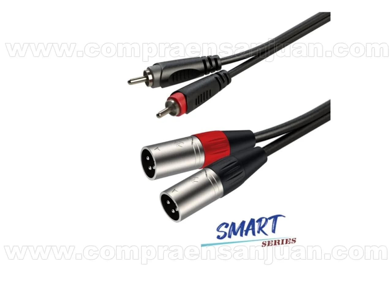 Cable 2 Rca Macho A 2 Canon Xlr Macho De 3 Metros Roxtone Sacc190l3