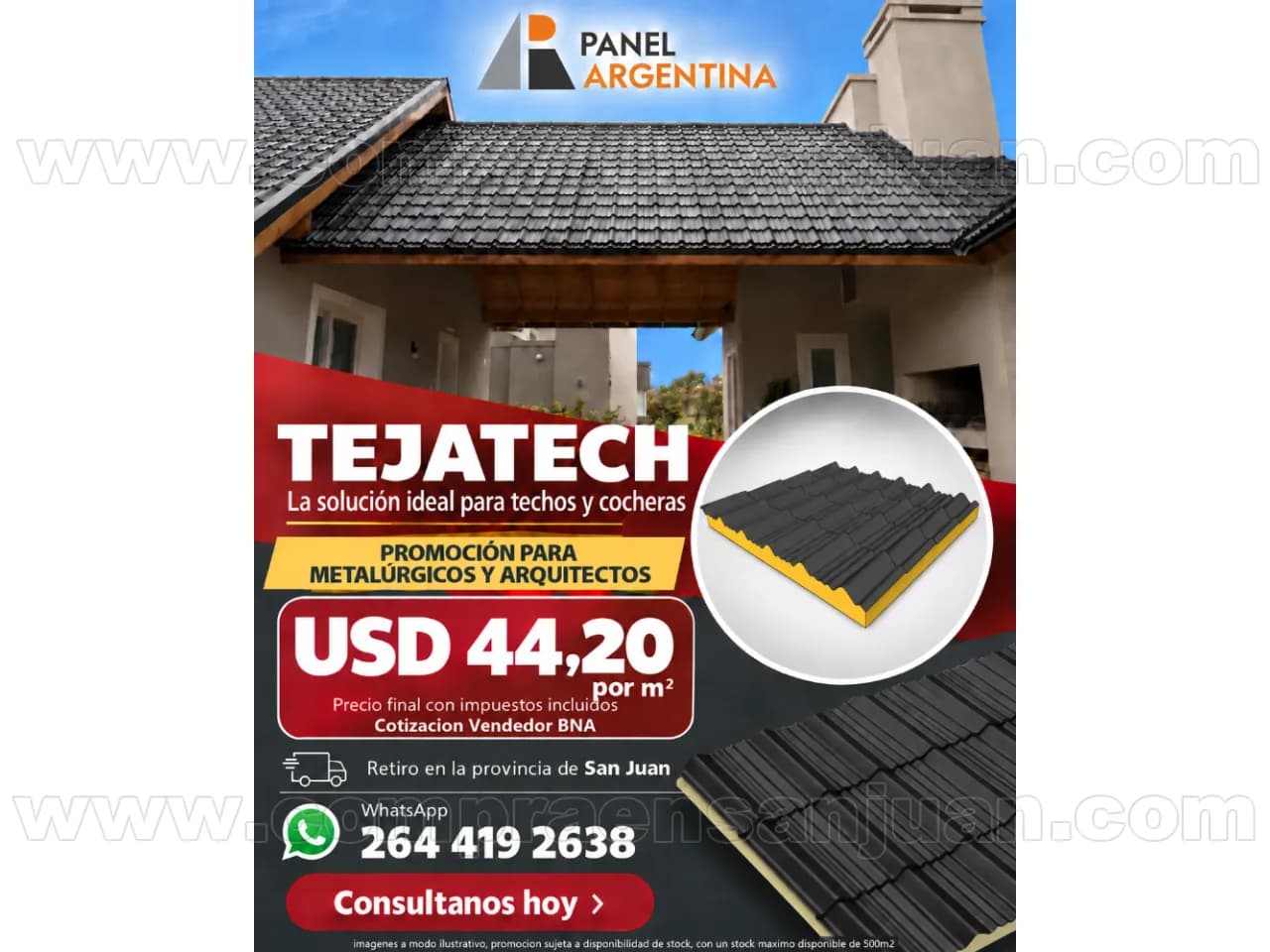 Oferta Placas Tejas Estilo Frances Con Relleno Aislante Tipo Tejatech
