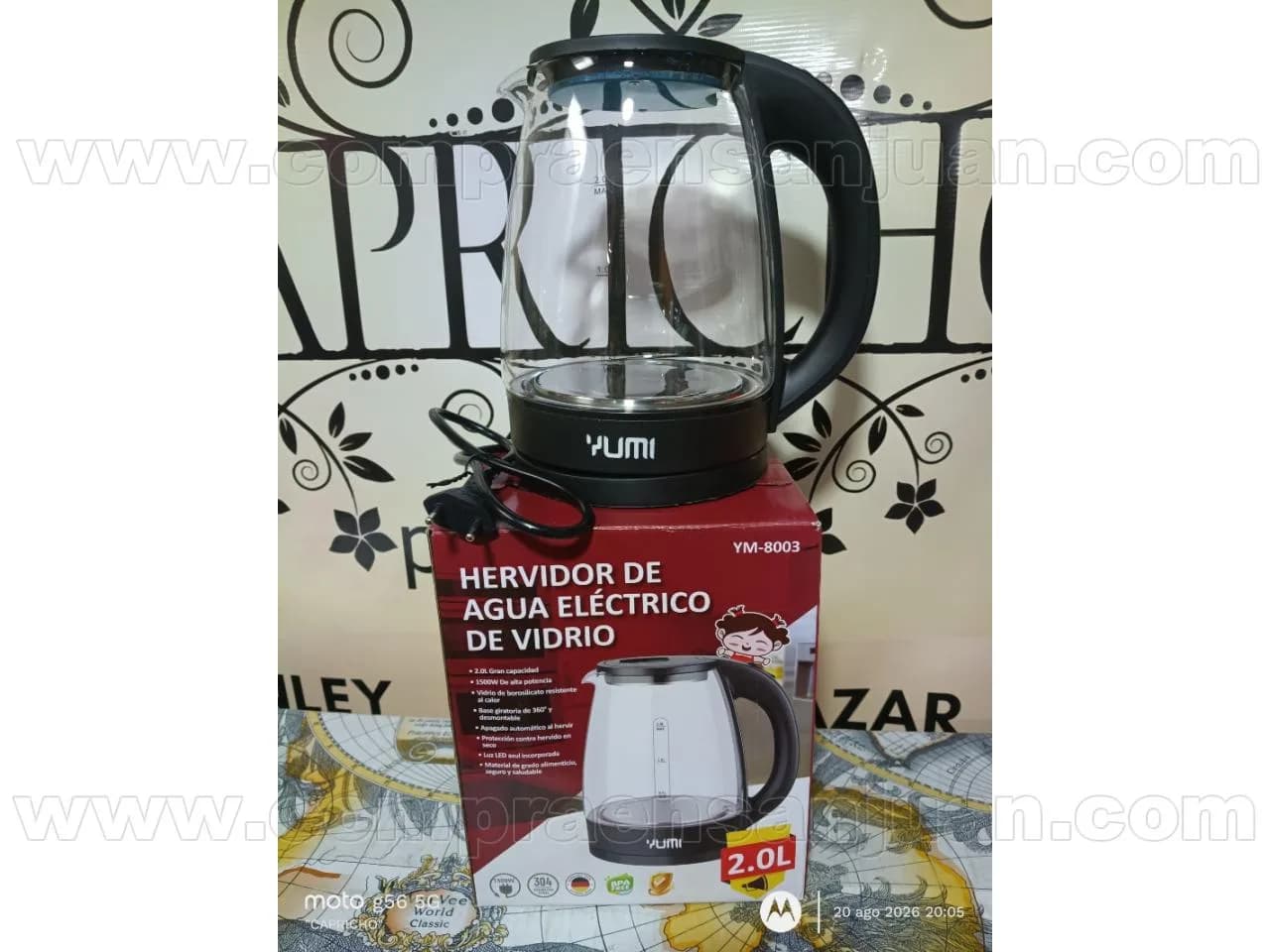 Pava Electrica 2l De Vidrio
