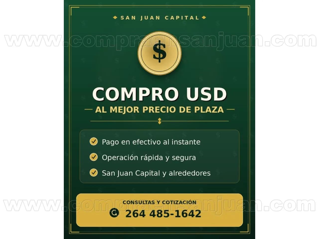 Compro Usd-pago Efectivo O Transfencia-san Juan