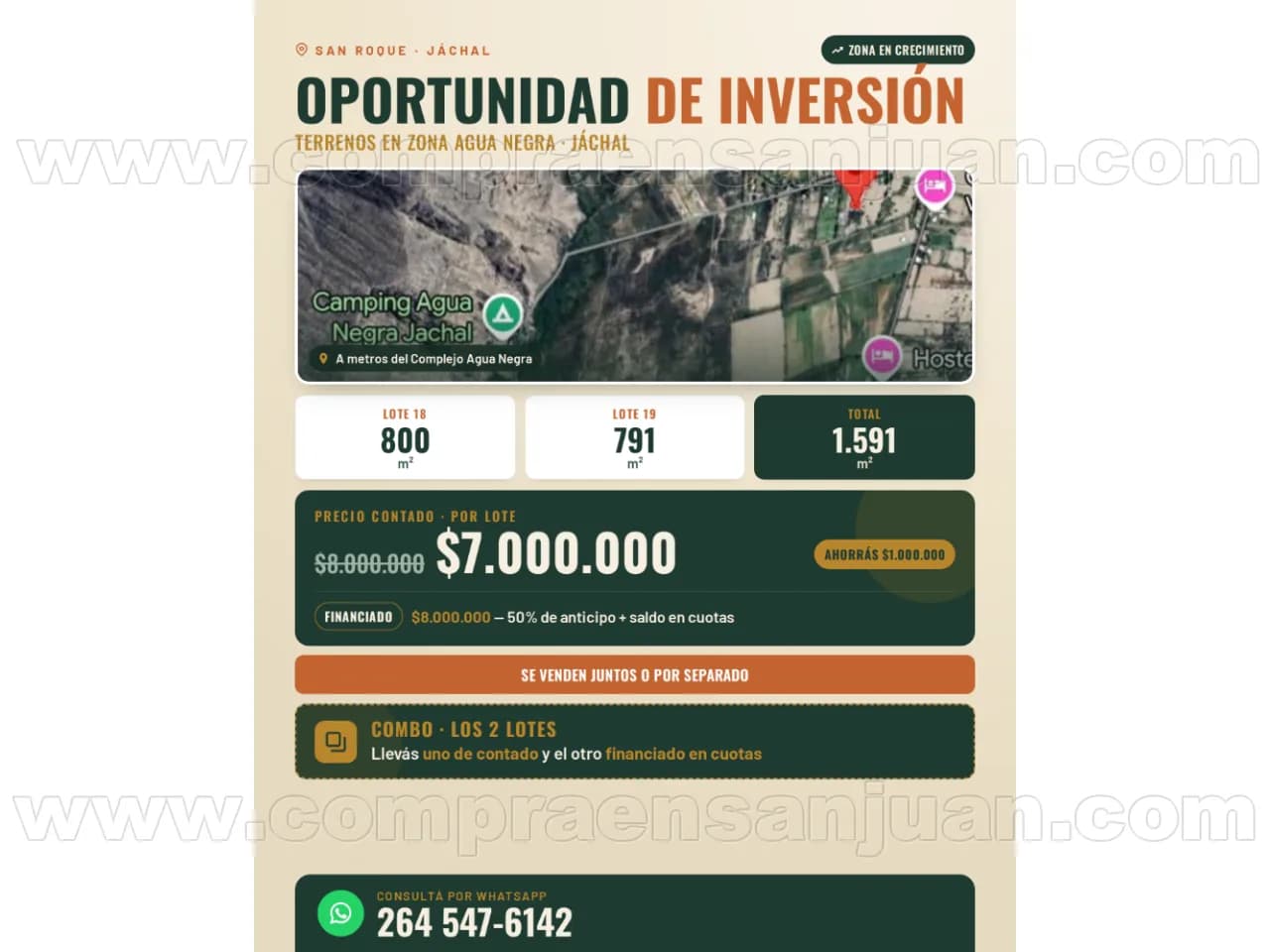 Venta. Lotes En San Roque, Jáchal A Metros De Agua Negra