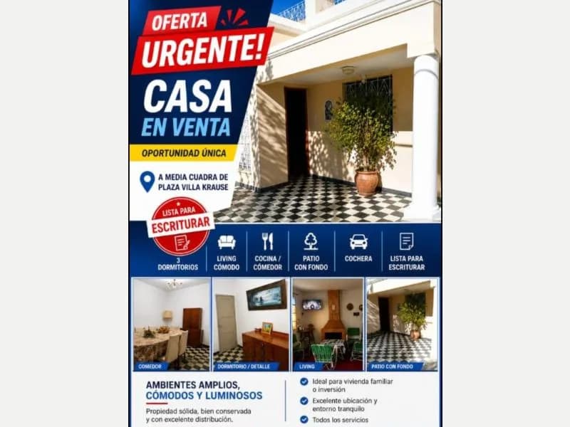 Venta de Casas en San Juan Rawson Vendo Urgente casa en Villa krawse