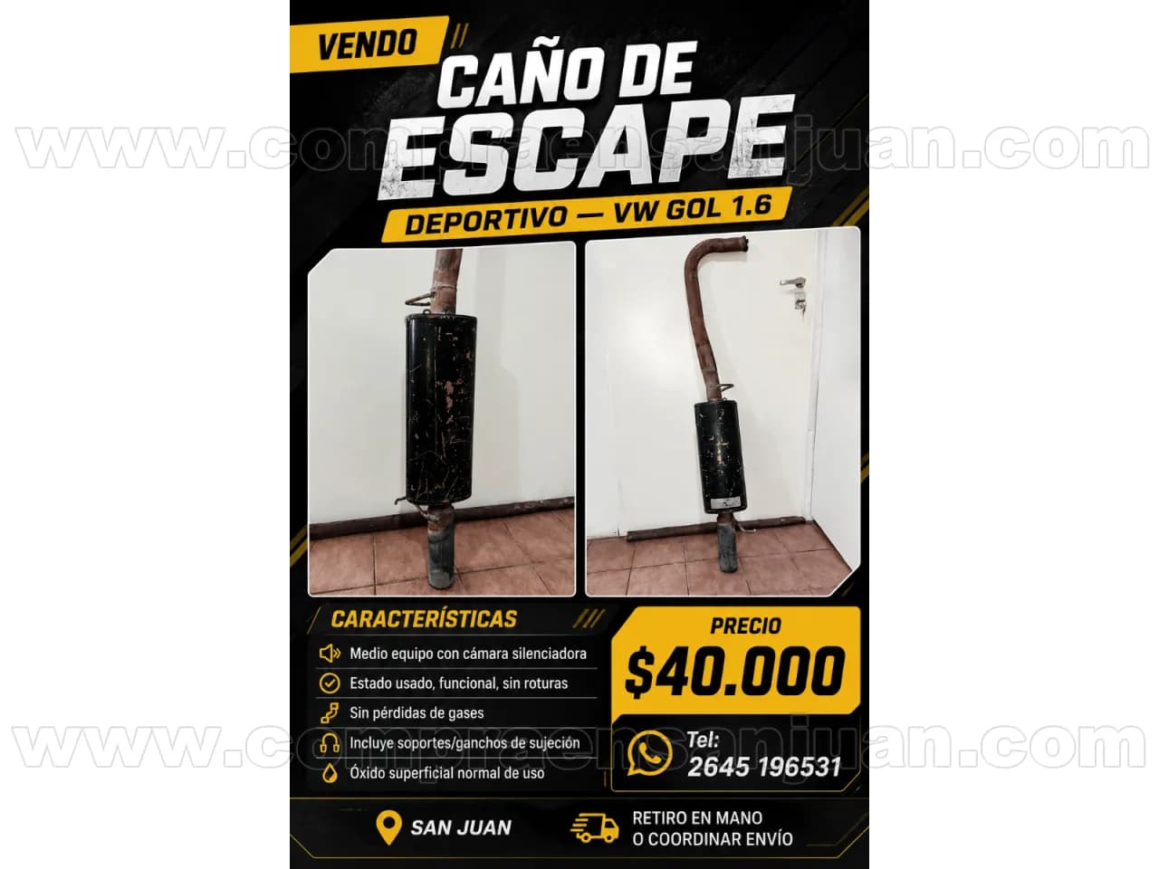 Caño De Escape Para Gol 1.6