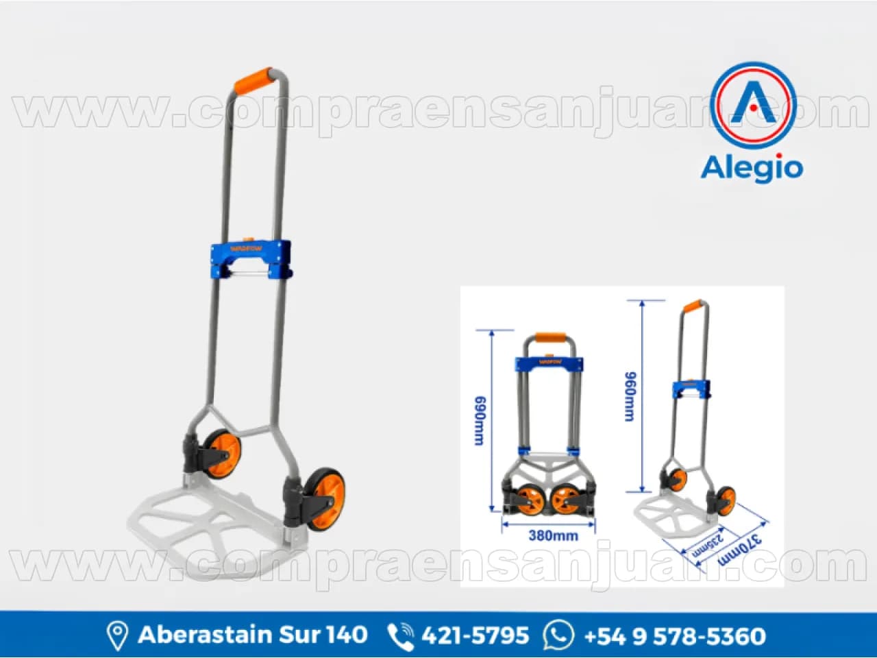 Carro De Carga Plegable Wadfow 60kg 960mm Ww9a06 - Nuevo (#84513)