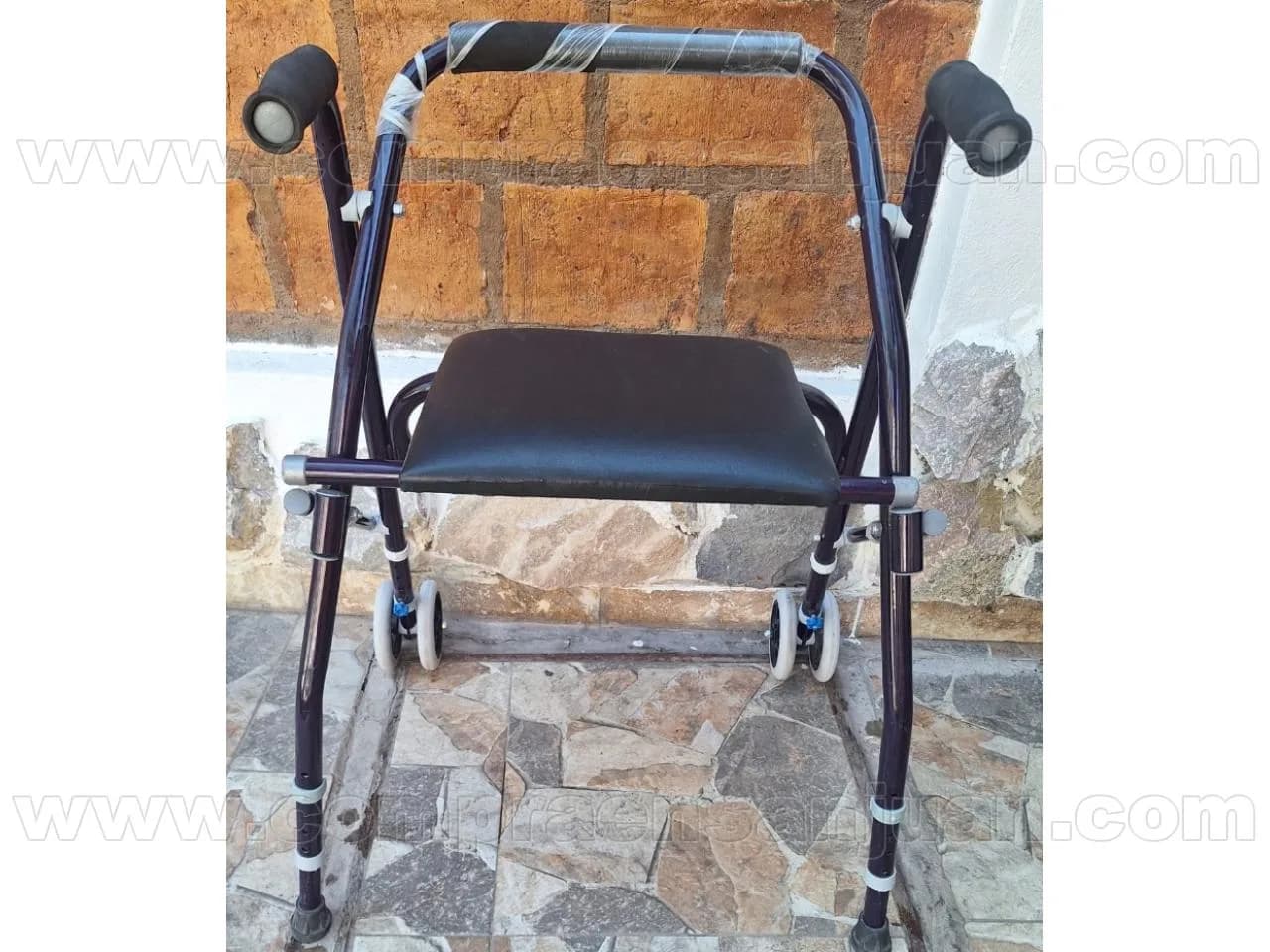 Andador Plegable Asiento Rehabilitacion Ruedas Dobles Adulto