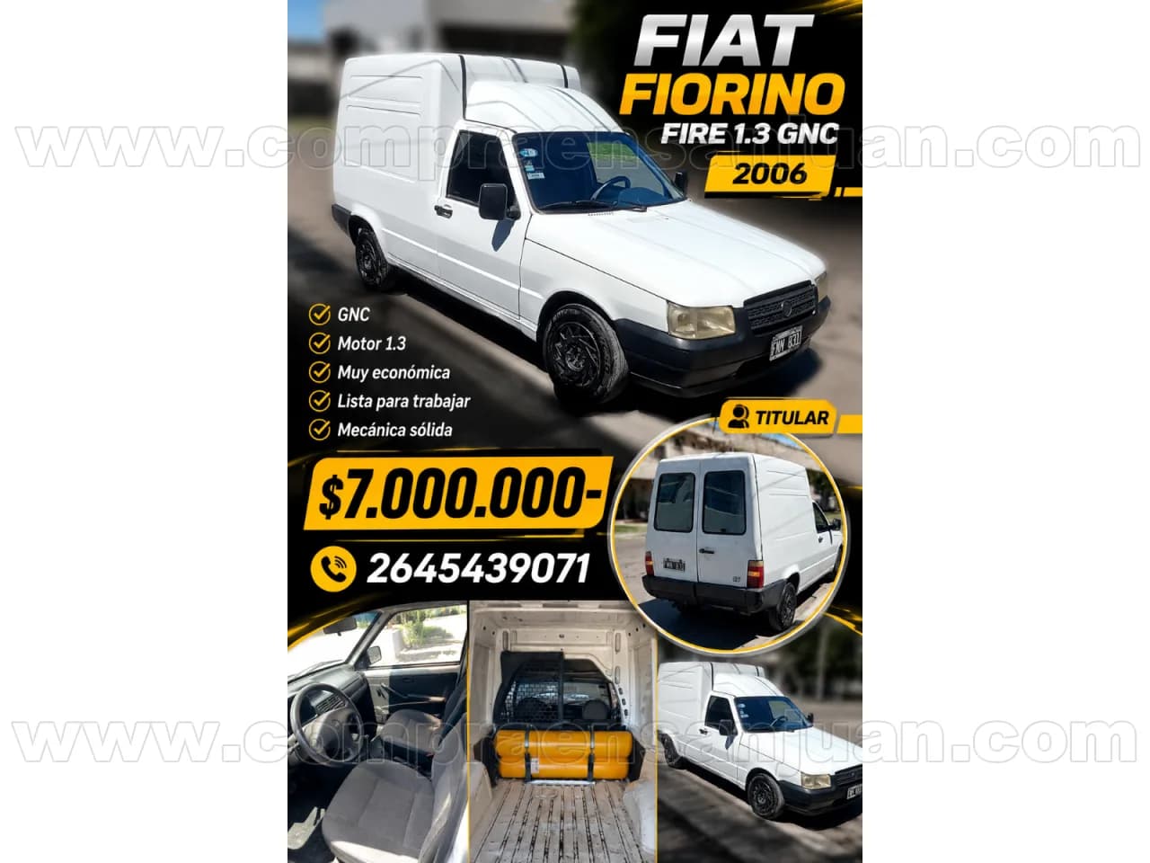 🟢 Fiat Fiorino Fire 1.3 Gnc 2006 Titular ‼️