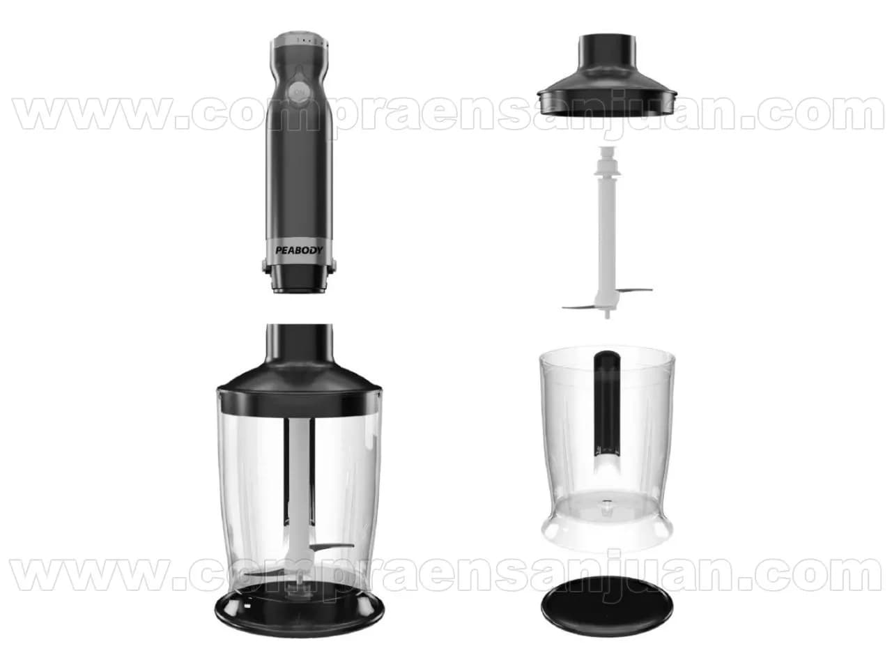 Licuadora De Mano Acero Gris Apto Hielo Peabody
