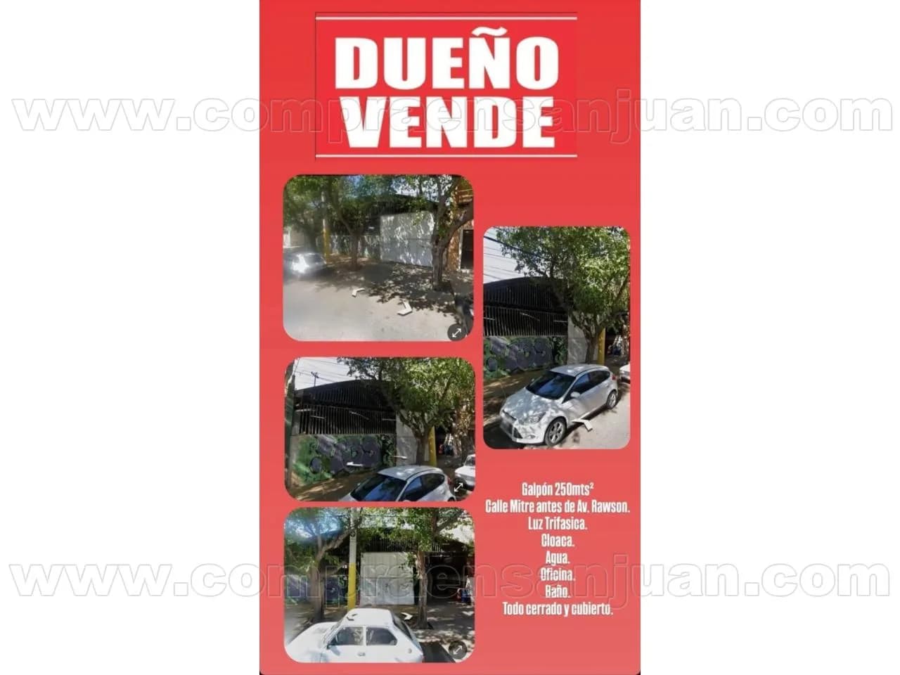 Dueño Vende Galpón 250mts. Capital
