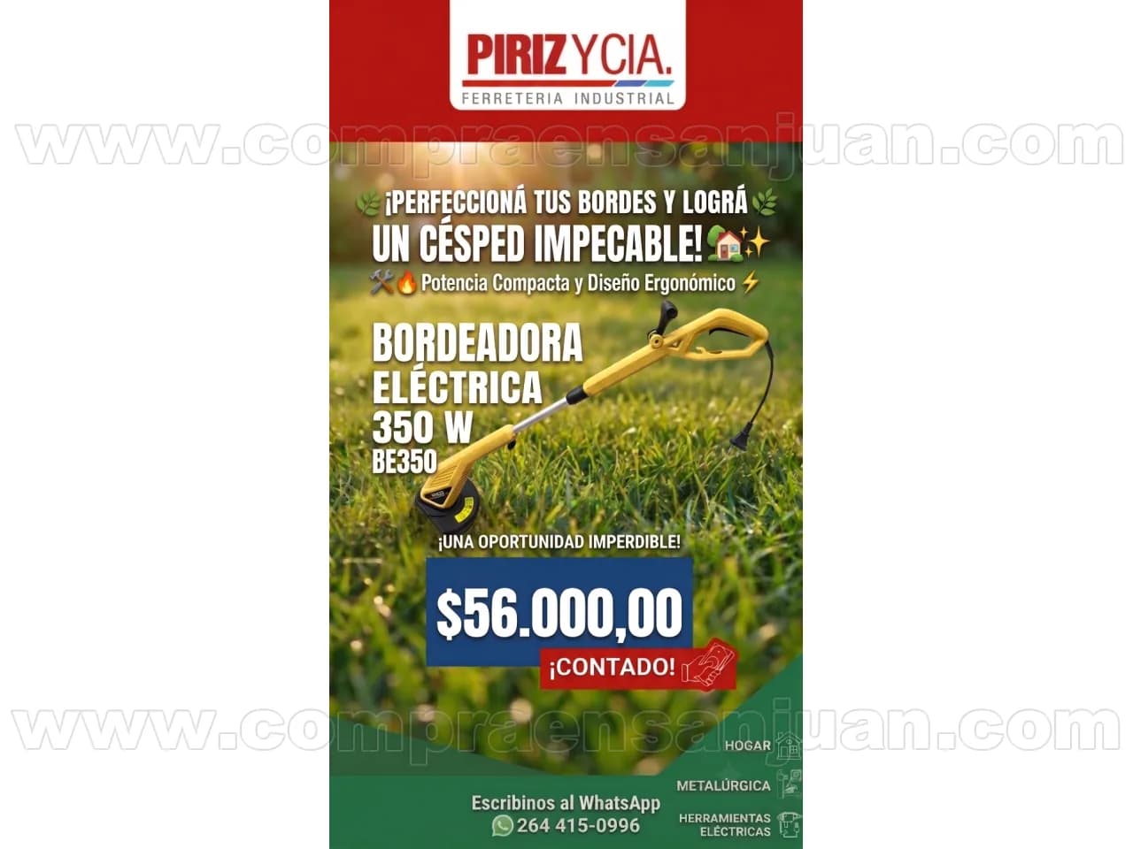 Bordeadora Electrica 350 W Corte 250mm Be350