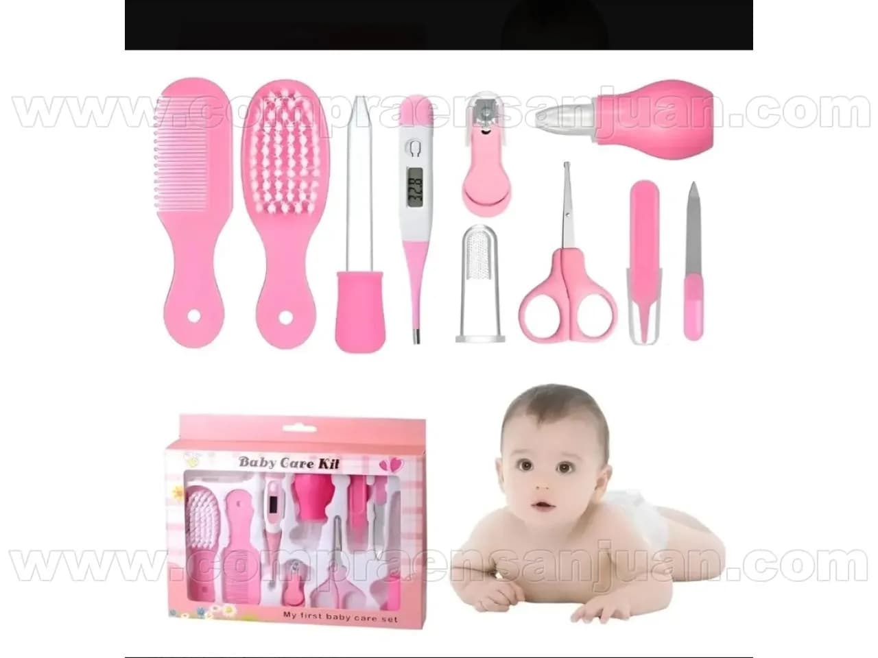Set Cuidado Bebe Infantil Termometro Manicura Peine 10 Pieza