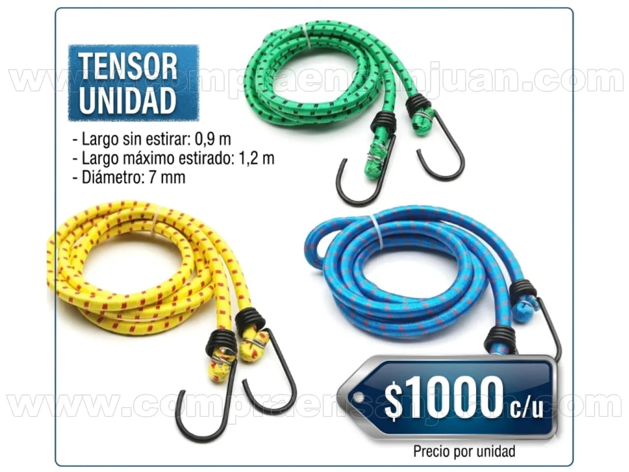 Tensor Elástico Con Ganchos