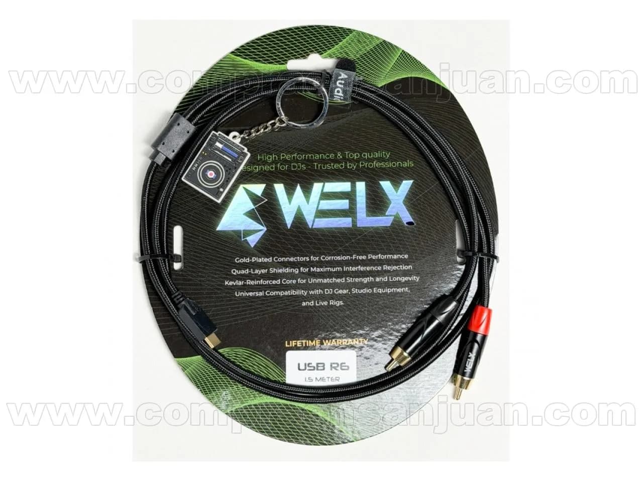 Cable Usb-c A Rca 2x Welx Usb R6 Dac 1.5m Audio Dj Estudio