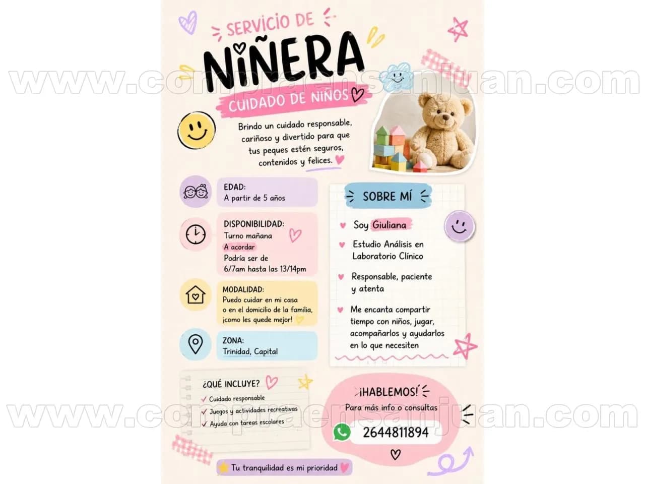 Niñera. Cuidado De Niños