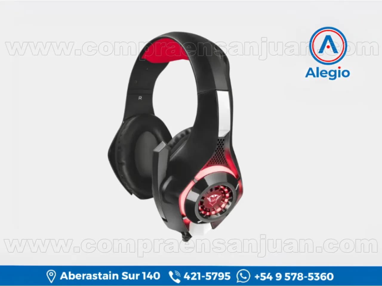 Auricular Gamer Trust Nero Gxt313 Luz - Over‑ear Con Almohadillas Suaves - (#84491)